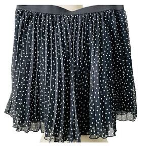 H&M Black with White Polka Dots Pleated Mini Skirt